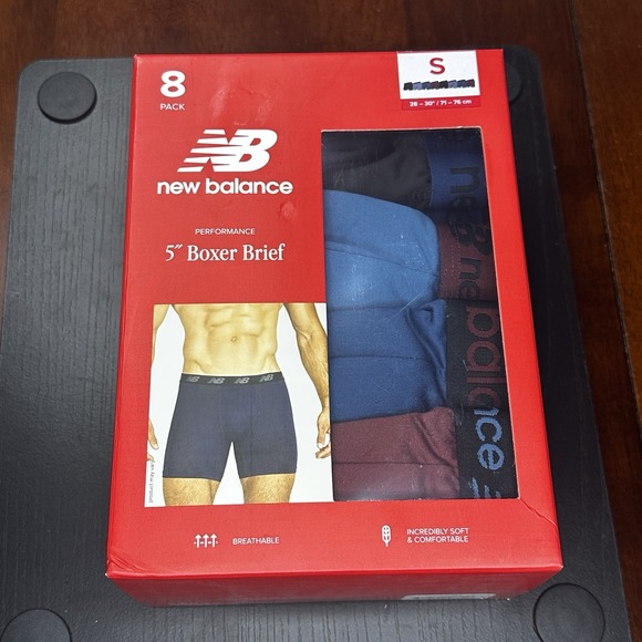 New Balance Performance 5" Boxer Briefs 8 Pack Men's Small Blue Multi NIB $80 - Picture 1 of 4